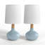 Lampe de table moderne 14 po en céramique et bois-207493481