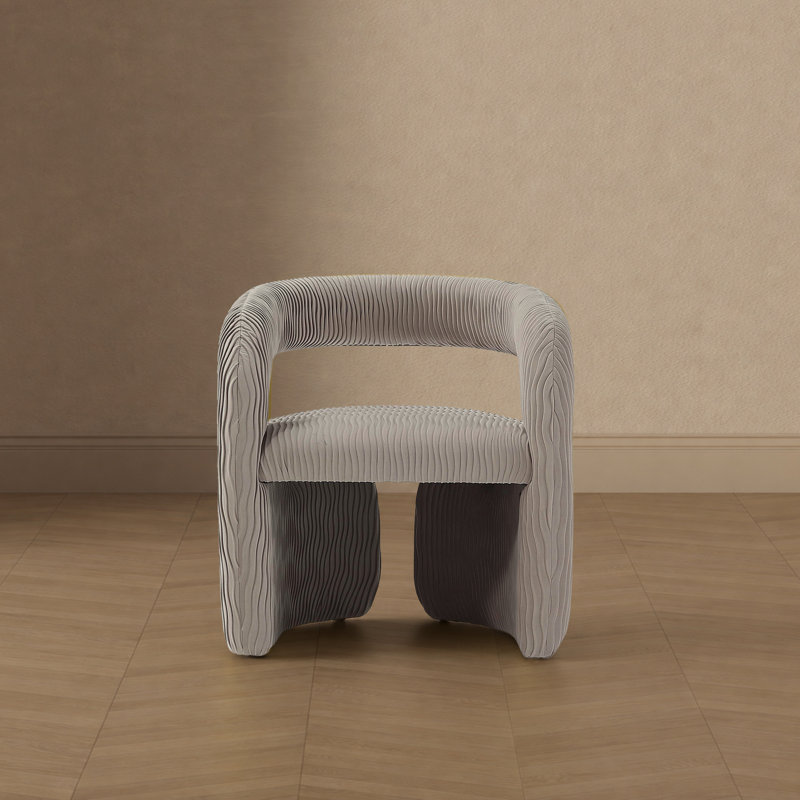 Fauteuil d'appoint Corvette Mid-Century, Velours tourterelle