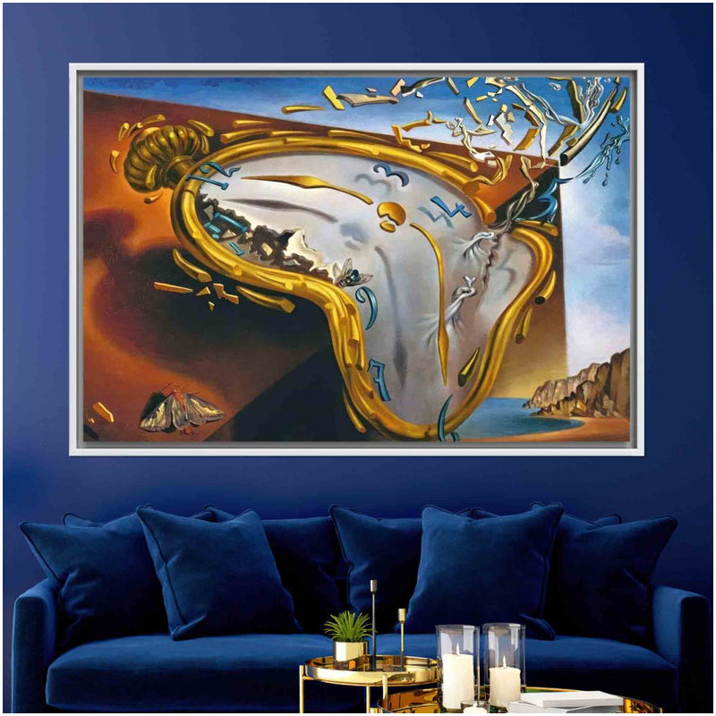 Print on Canvas, White, 20 cm H x 30 cm W, Framed Print without Mat
