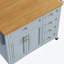 52'' Kitchen Island With Drop Leaf, Embossed Texture Kitchen Island On Wheels With Spice Rack, Towel Rack, 2 Doors And 5 Drawers-1221457664