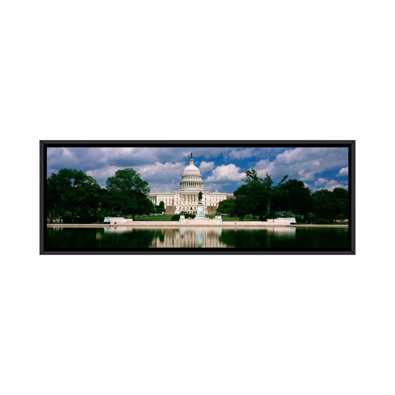 Capitol immeuble, washington d. c-reproduction de photo sur toile tendue, H 24 po x l 72 po x P 1,5 po, Toile avec cadre noir