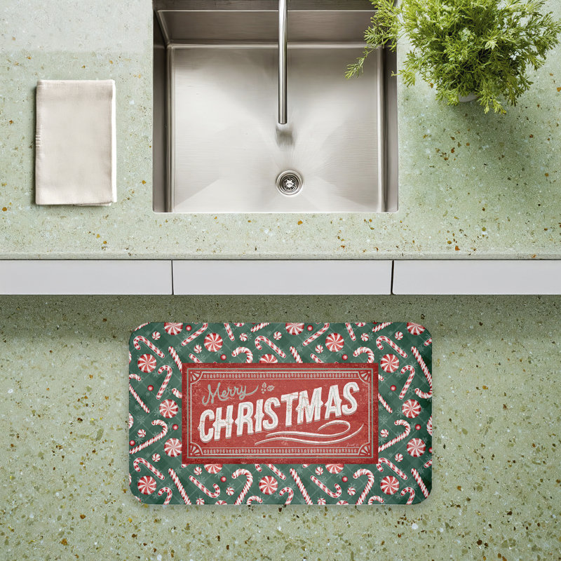 Tapis de sol anti-fatigue Vintage Christmas Candies, Bonbons de Noël rétro