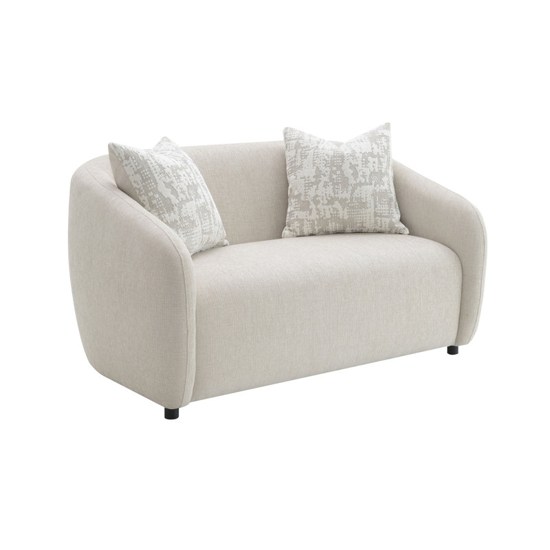 Causeuse en lin beige avec 3 coussins Étienne