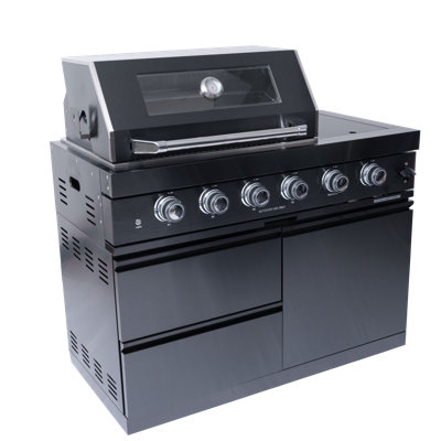 Barbecue au gaz en acier 72 000 BTU avec 4 brûleurs et ensemble de rôtisserie Luka