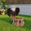 Pot à fleurs sur une souche d'arbre Majestic Eagle avec des ailes déployées - Pot de fleurs décoratif en polyrésine durable pour patio et pelouse - Cadeau de décoration unique
