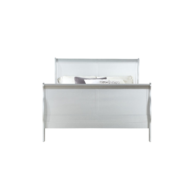 Lit simple, Argent, Très grand