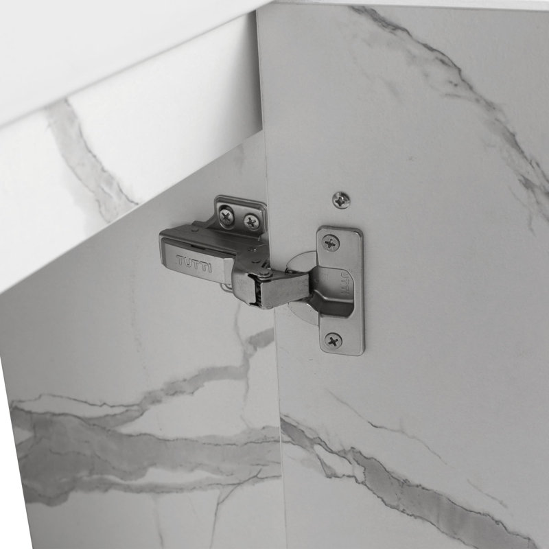 Meuble-lavabo mural 16 po avec lavabo pour petits espaces, Blanc / Gris