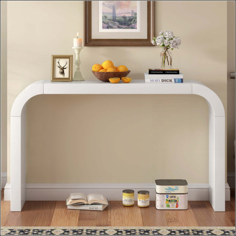 Wood 52'' Console Table, White, 30.9" H x 52.25" W x 11.81" D
