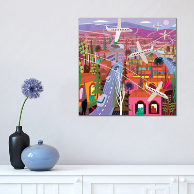 Popocatepetl from Sunset Boulevard 1 Piece Wrapped Canvas Panoramic Wall Art