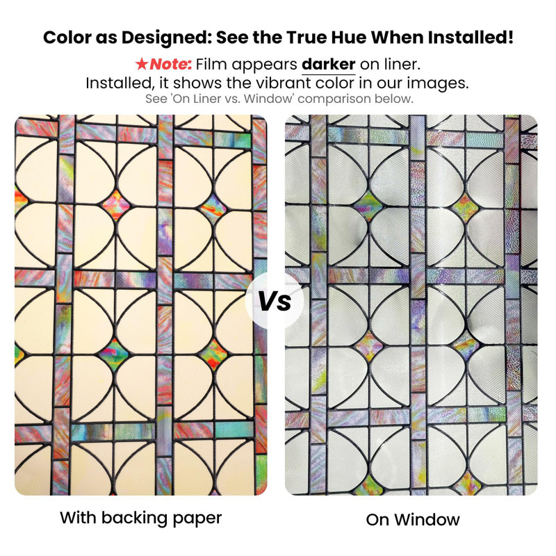 3D Stained Glass Window Film-A Million Dreams, 23.6" H x 35.4" W
