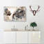 Lion Cub With Its Mother In Abstract - Wrapped Canvas-55365080