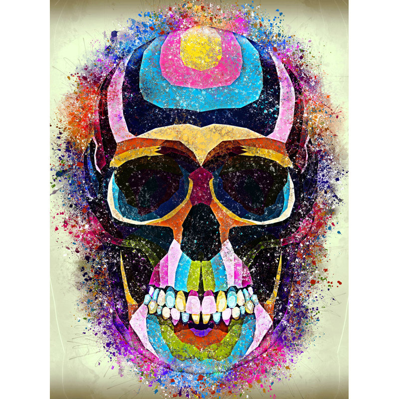 Sparkly Skull 1 Piece Wall Art, 39.4cm H x 29.5cm W, Metal