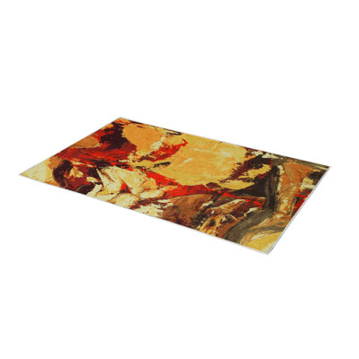 Tapis de couloir souple 2,6 x 4,9 pi | 100% polyester, hauteur de poils de 0,04 po | Antibactérien, antidérapant sous la surface | Tissé avec impression numérique 3D | Lavable à la machine | Durable et élégant pour les vestibules et les salons