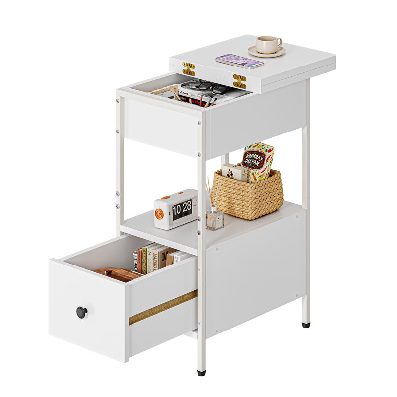 30cm W Metal Bedside Table