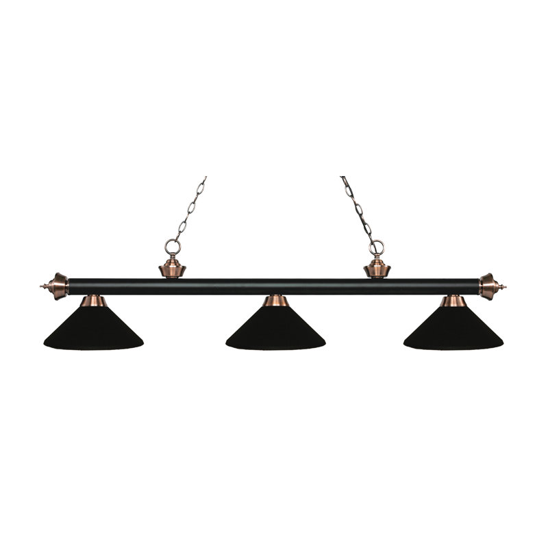 Chevelle 3 - Light Pool Table Lights Pendant, Matte Black, 13.5" H x 57.25" W x 14.25" D, Matte Black