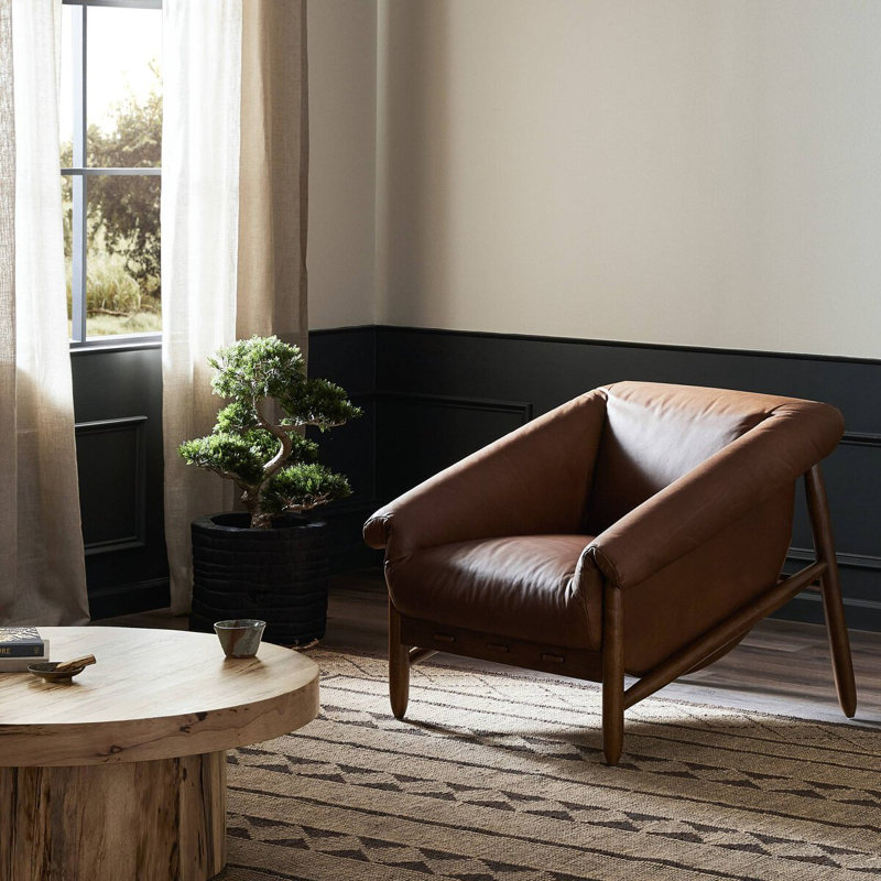 Reggie Armchair, Heirloom Sienna Genuine Leather