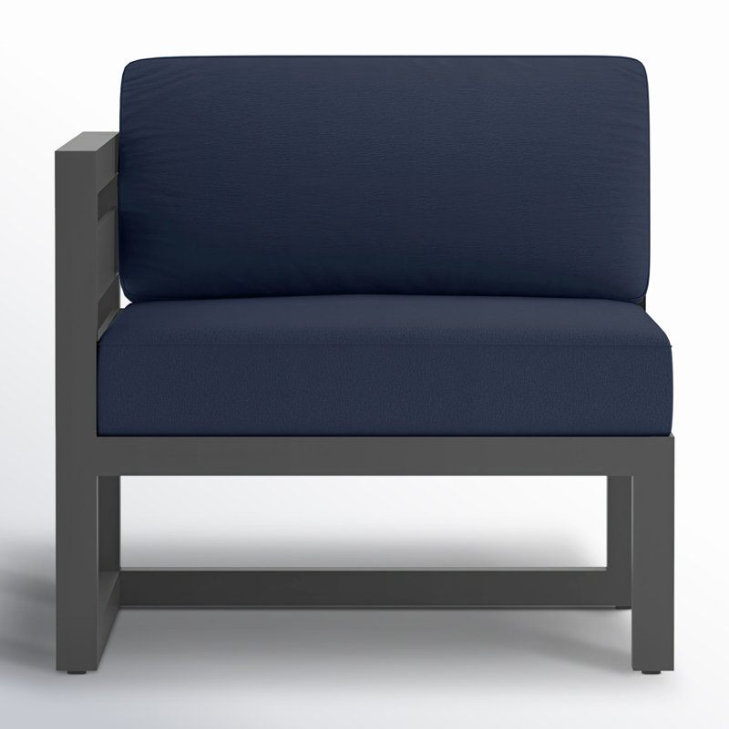 Avion 4 Piece Sectional Set, Spectrum Indigo Sunbrella®, Slate