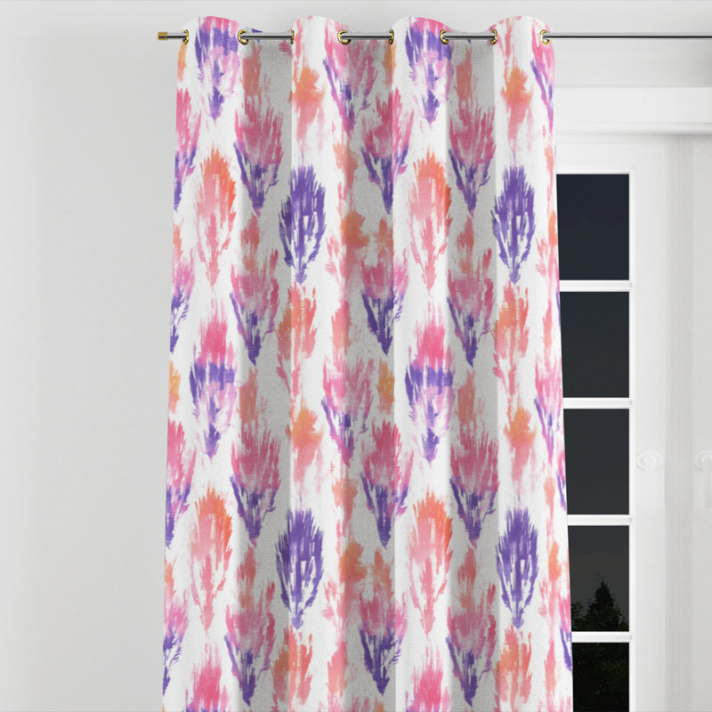 Rideaux en velours Boho - Rideau à œillets orange Baldina - 1 panneau, Œillets dorés, L 52 po x L 84 po
