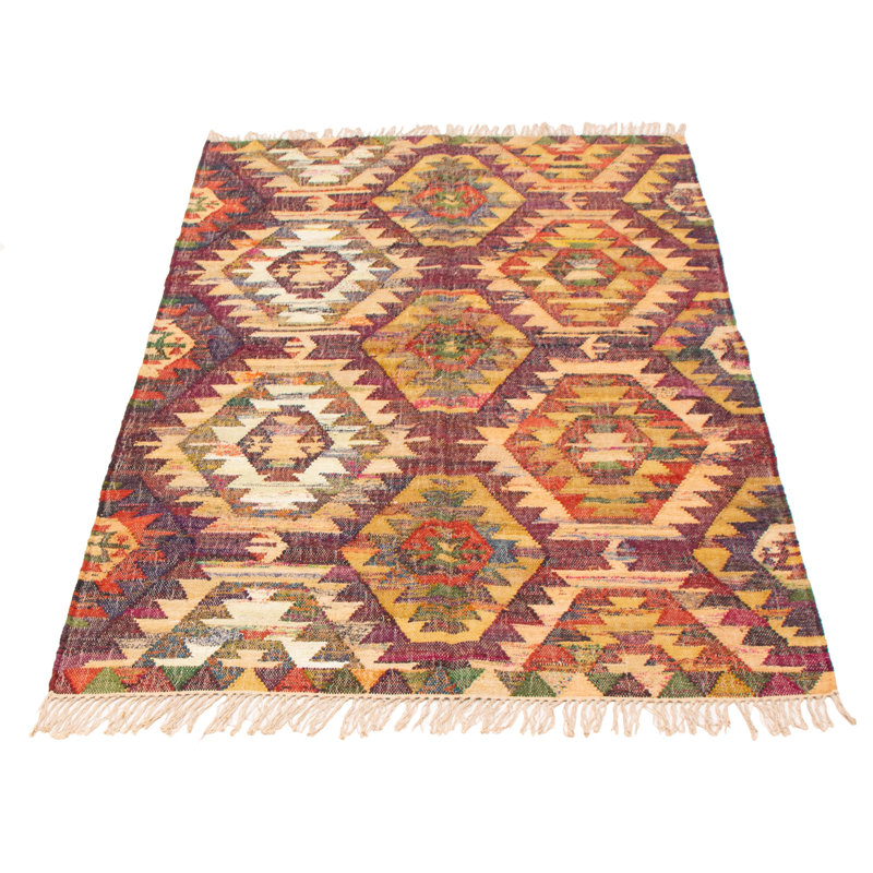 Jeu de couleurs kilim bourgogne, Rectangle 5 pi x 8 pi