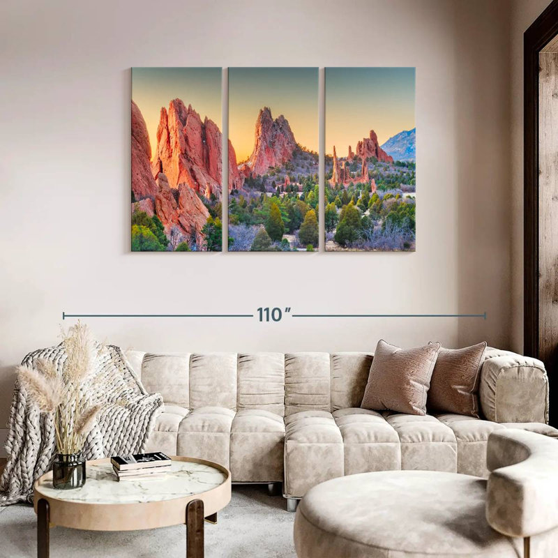 Garden of the Gods Sunrise 3 pièces, H 48 po x l 74 po x P 1 po