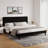 Velvet Upholstered Platform Bed Headboard and footboard with soft-padded vertical channel quilting-759721671-759721675