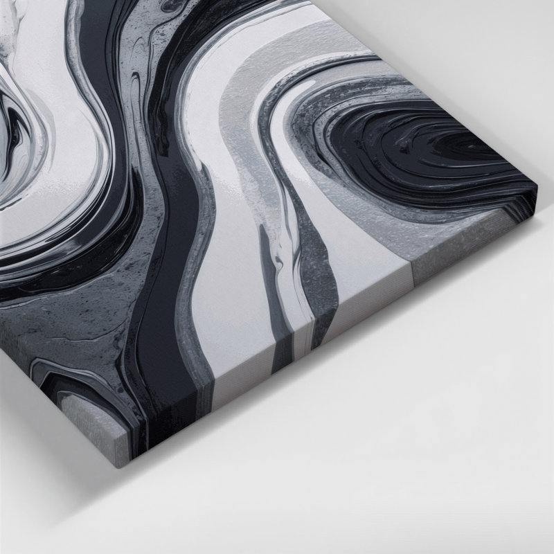 Abstrait art fluide sur toile gris 87, 14" H x 11" W