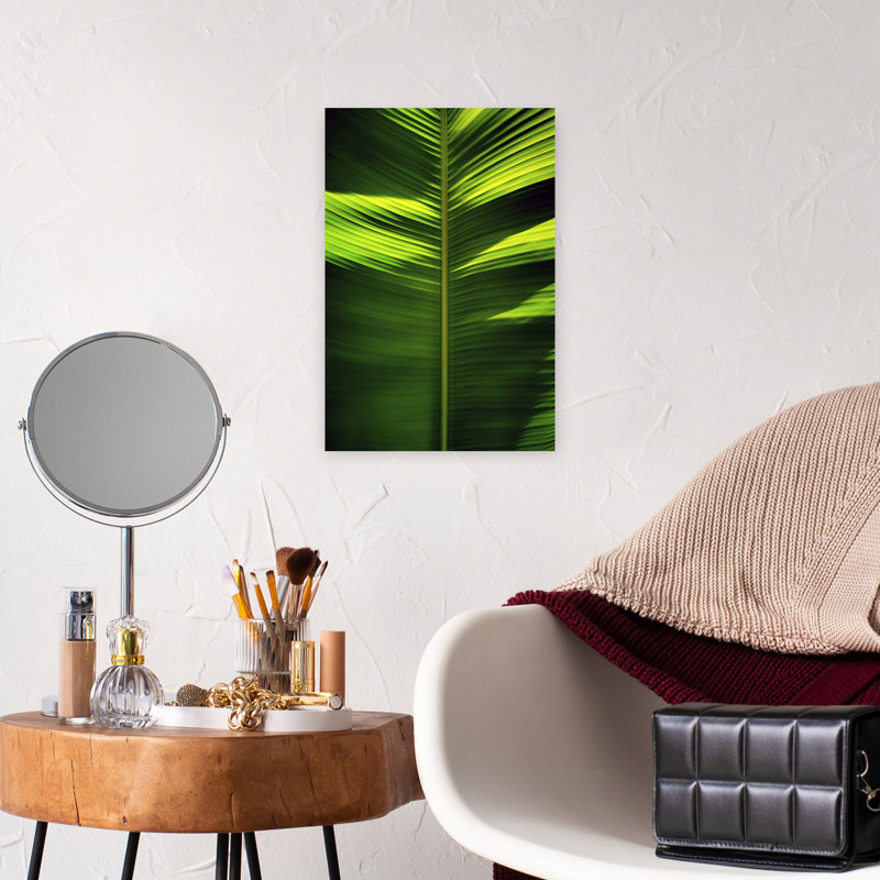 Art mural ombré élégant abstrait palmier naturel tropical, H 18 po x l 12 po