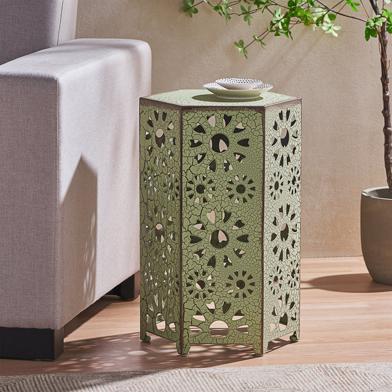 Table d'appoint 14 po Sunburst découpée, légère et élégante pour une utilisation en patio