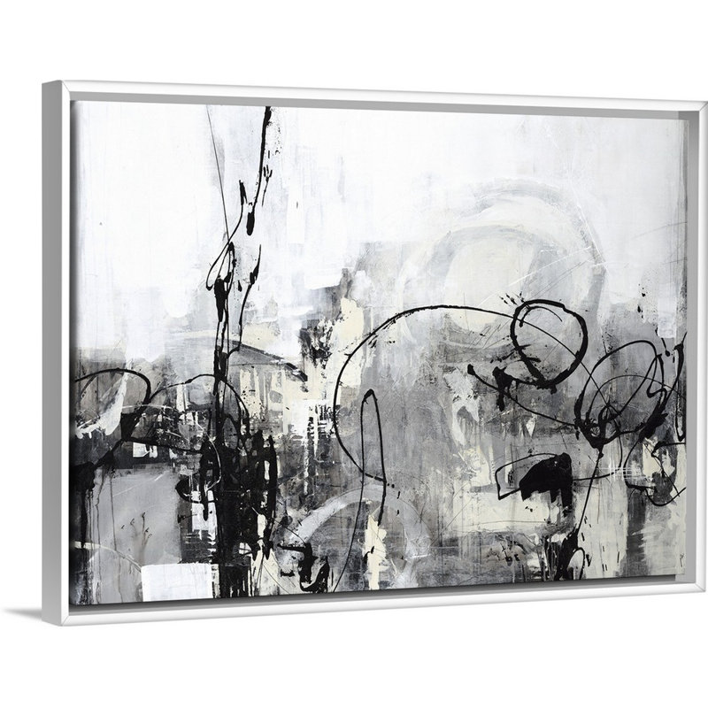 Tendance de l'industrie - Peinture, H 14 po x l 18 po x P 1,75 po, Cadre flottant blanc