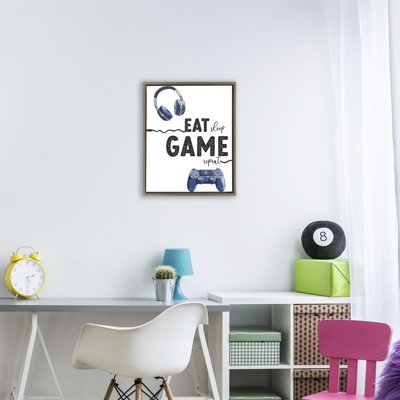 Eat Sleep Game Lifestyle Floating Frame, design by Christine Simpson Art