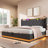 Upholstered Bed With Storage, Rgb Lights And Usb Ports-924708319-924708317