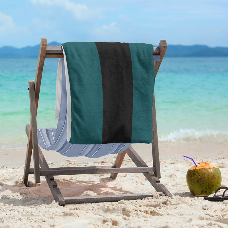 Beach Towel, Green/Off White