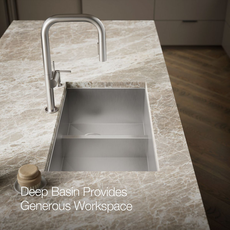 Vault 33" L x 22" W Drop-In Kitchen Sink with 4 Faucet Holes