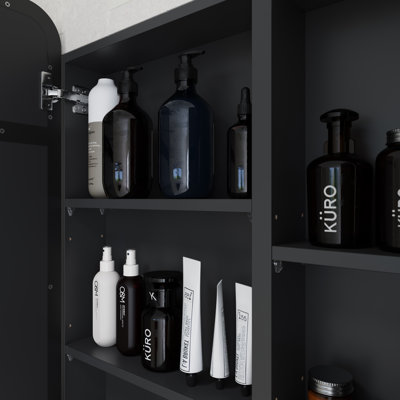 Recessed Frameless Dual Door Medicine Cabinet with Adjustable Shelves