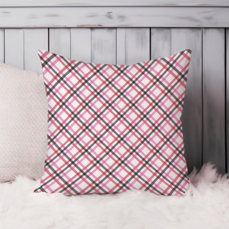 Abstract Pink Plaid Pattern Modern