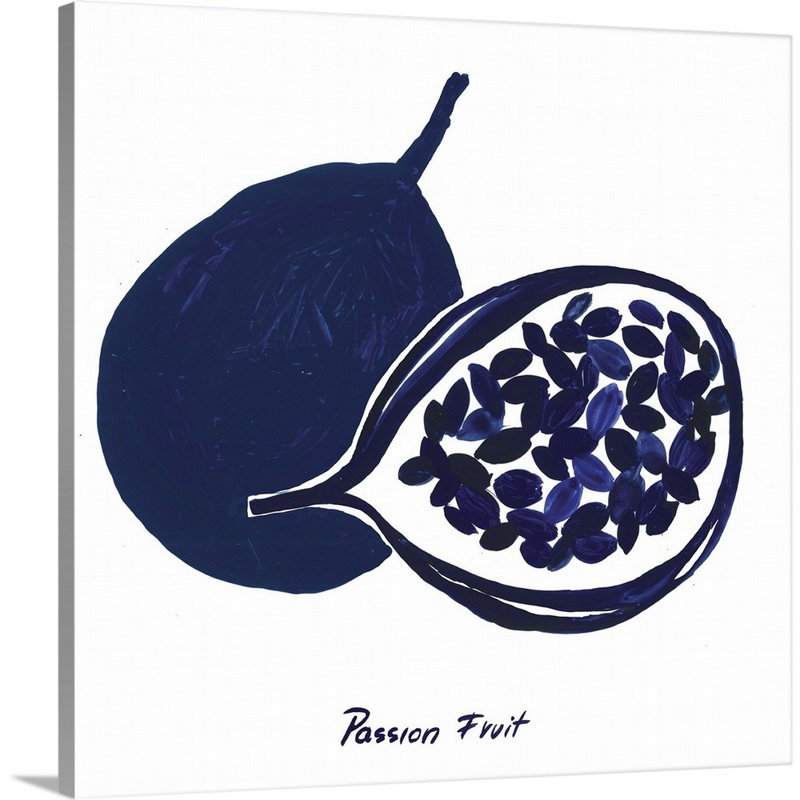 «Indigo Passion Fruit» par Aimee Wilson, reproduction sur toile, H 20 po x l 20 po x P 1,25 po, Toile tendue