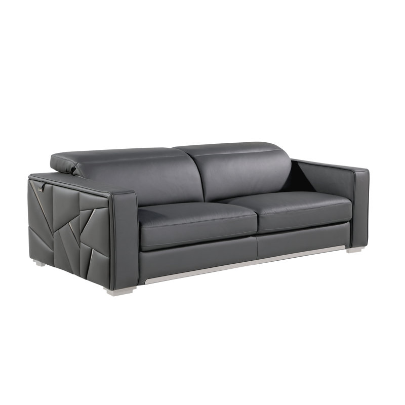 Canapé Raymod, Gris foncé, Argent