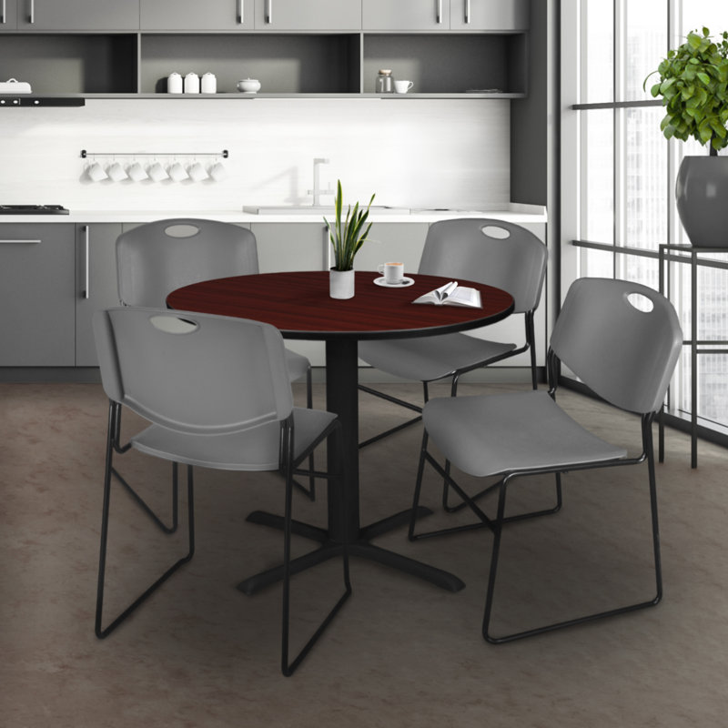 Neyland Cain Dining Table, Gris, Acajou, H 29 po x l 36 po x P 36 po