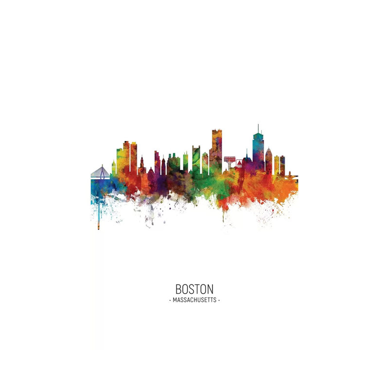 Boston Massachusetts Skyline Portrait by Michael Tompsett - Wrapped Canvas Print, 152.5 cm H x 101.5 cm W