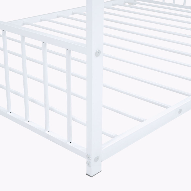 Metal House Bed, Full, White