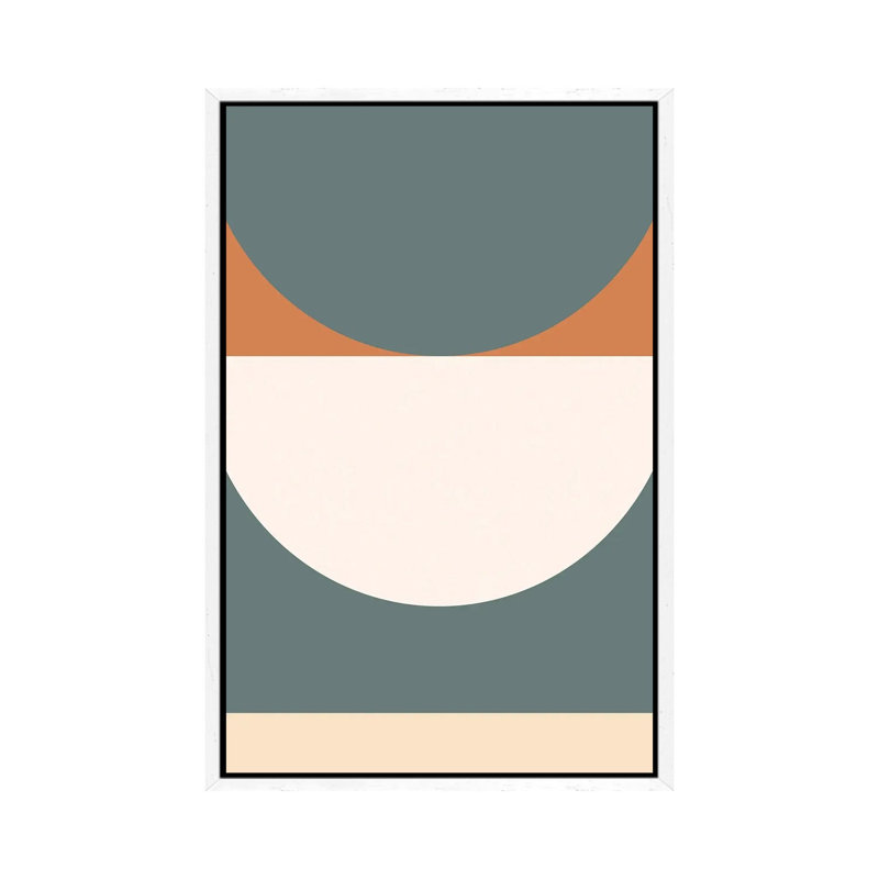 Abstract Geometric III - Print on Canvas, 66.04 cm H x 45.72 cm W, White Framed