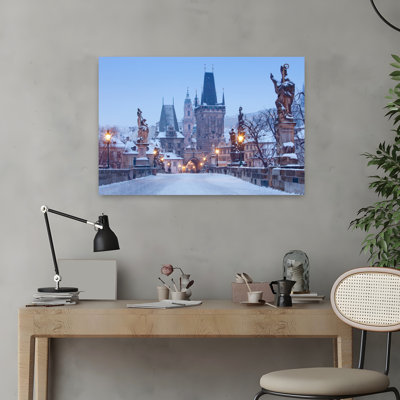 Prague - Charles Bridge Tower Nad St. Nicolas Church On Winter Morning Abstract Contemporary Architecture City Art