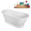 66.5" Streamline Soaking Freestanding Tub and Tray With Internal Drain-101697840