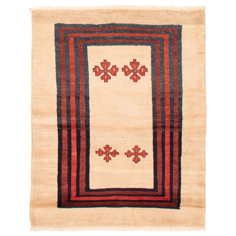 Tapis kaki clair Kashkuli Gabbeh 4 pi 5 po x 5 pi 7 po