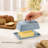  Ceramic Extra Large Butter Dish with Lid, Embossed, Casper Blue