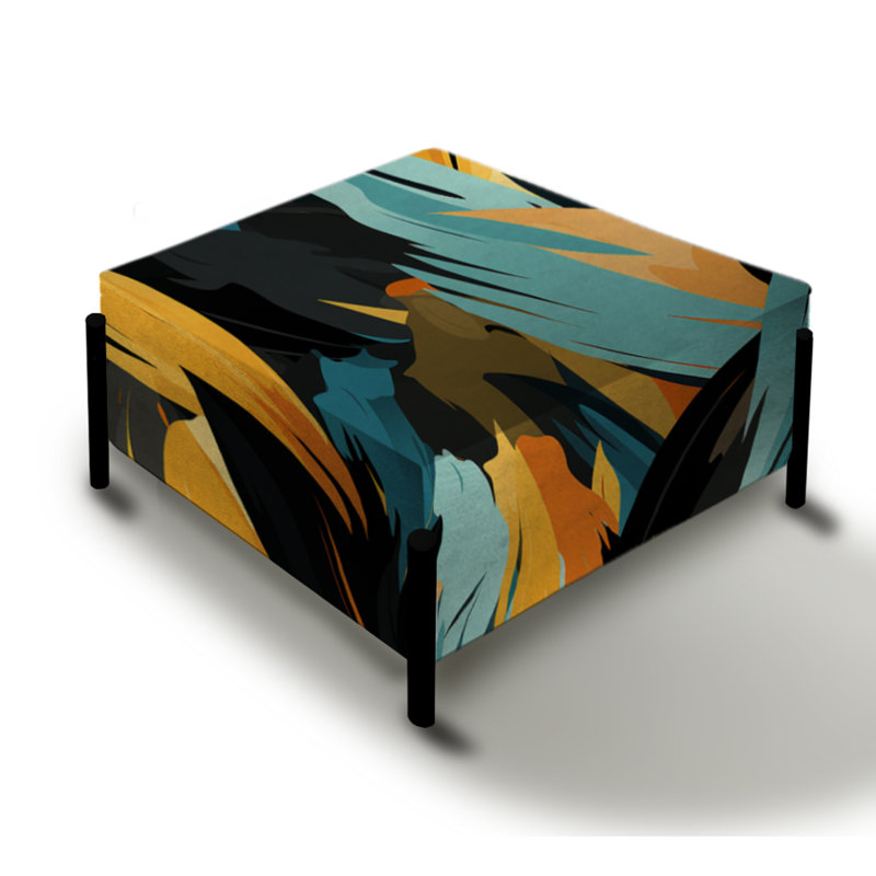 Tribal Camo Fusion II - Grand repose-pieds carré abstrait