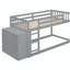 Lit simple gris avec 4 tiroirs et 3 tablettes-121070169
