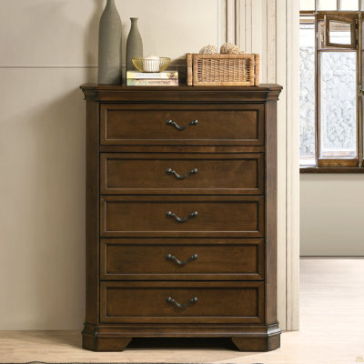 Wood 5-Drawer Chest