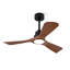 Hot Ventilateur de plafond noir moderne de 42 pouces avec lumière 3 pales ABS Moteur à courant continu réversible à télécommande avec DEL à intensité variable