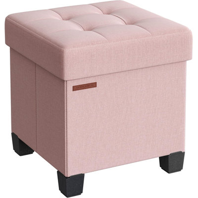 Syman 38cm Wide Square Solid Colour Ottoman with Storage